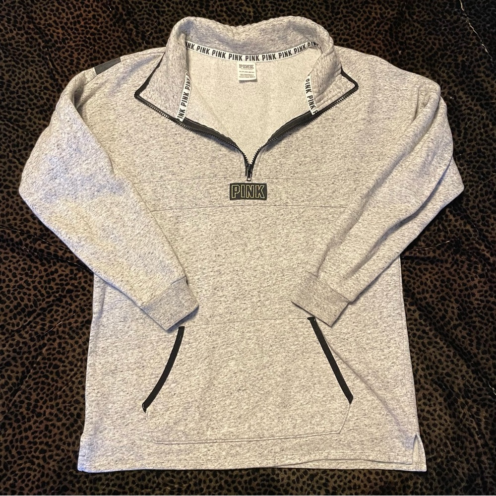 PINK Victoria's Secret Gray Zip Up Sweater